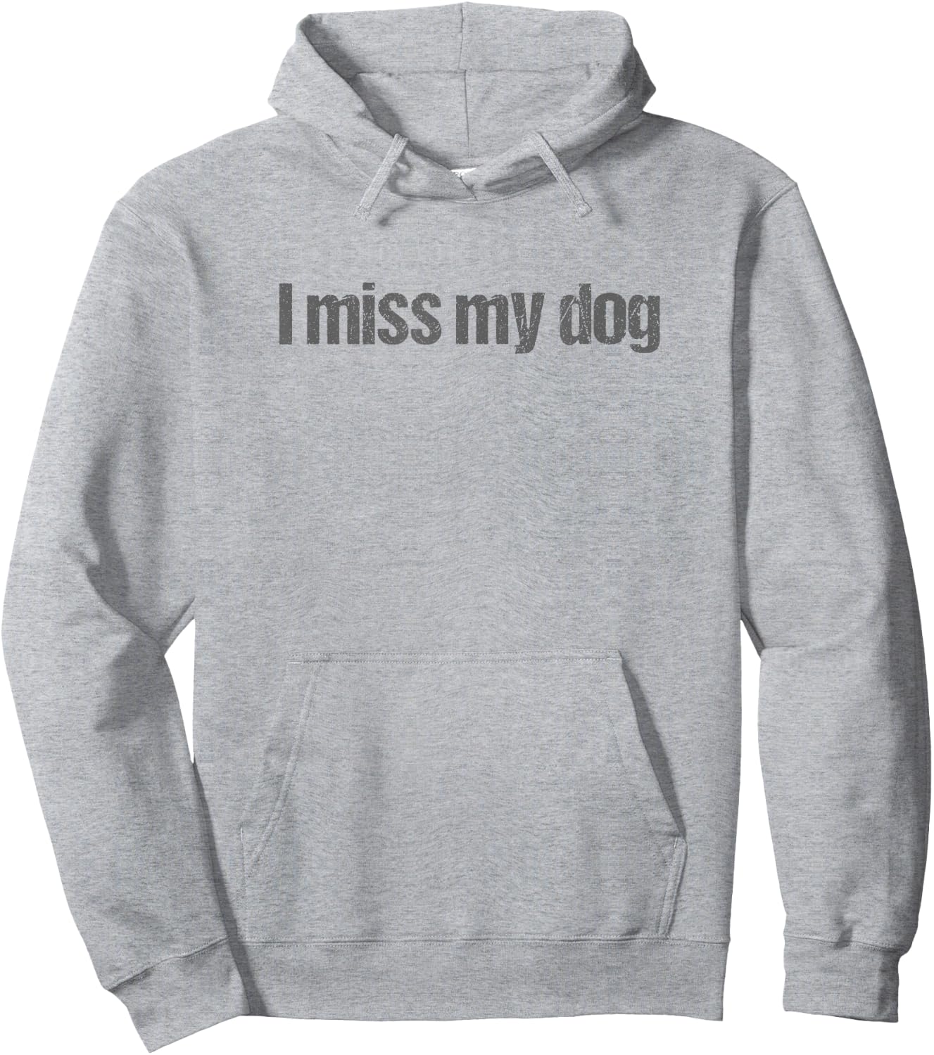 I Miss My Dog T Shirt Vintage Distressed Text Women Girls Kids Hoodie - Hoodie | Ash