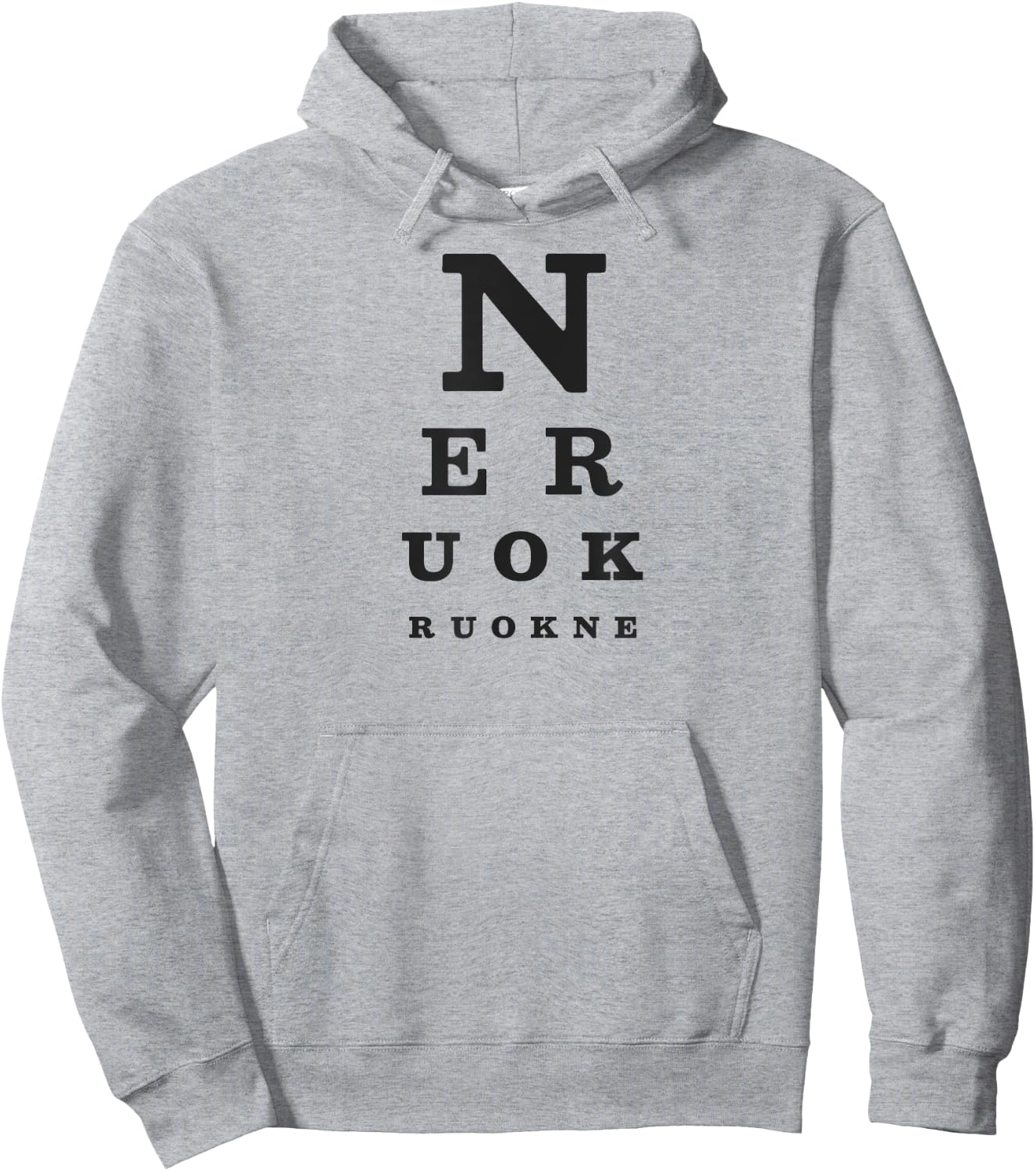 N E R U O K (Annie Are You Okay?) Snellen Eye Chart Parody Hoodie - Hoodie | Ash