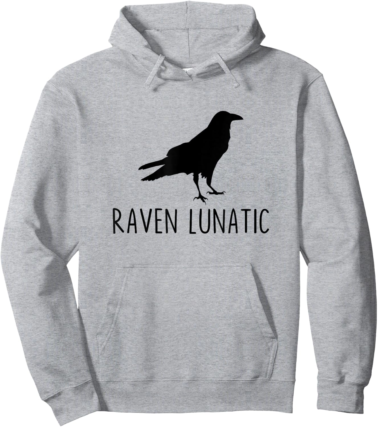 Raven Lunatic Funny Goth Bird Lover Halloween Party Hoodie - Hoodie | Ash