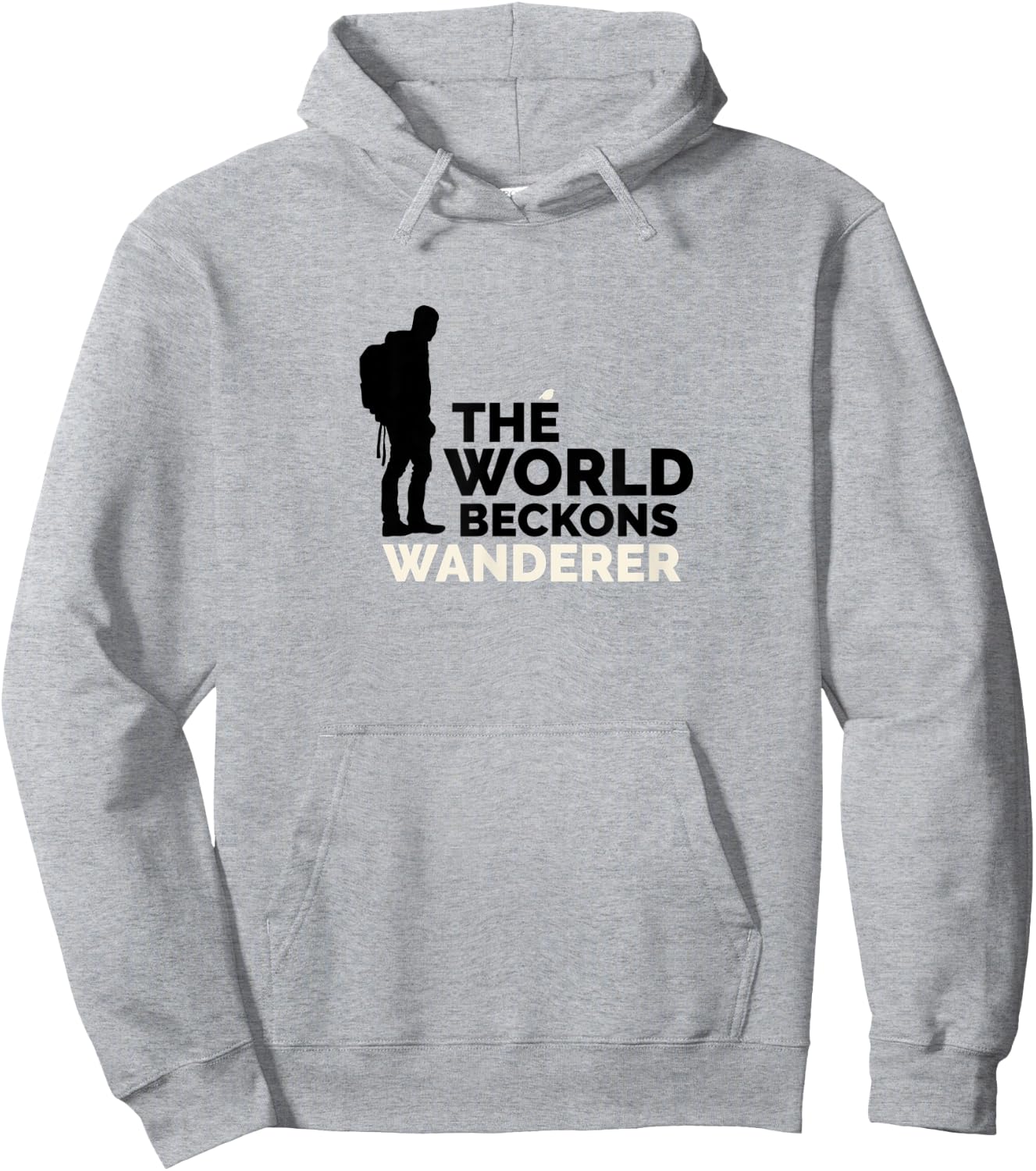 The World Beckons Wanderer - Hiker - Adventurer - Camping Hoodie - Hoodie | Ash