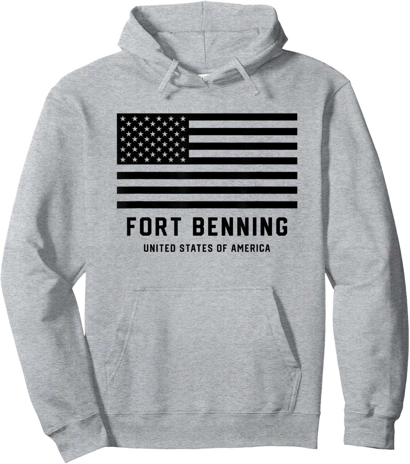 Fort Benning Georgia USA Military American Flag Armed Forces Women Kids Men Hoodie - Hoodie | Ash