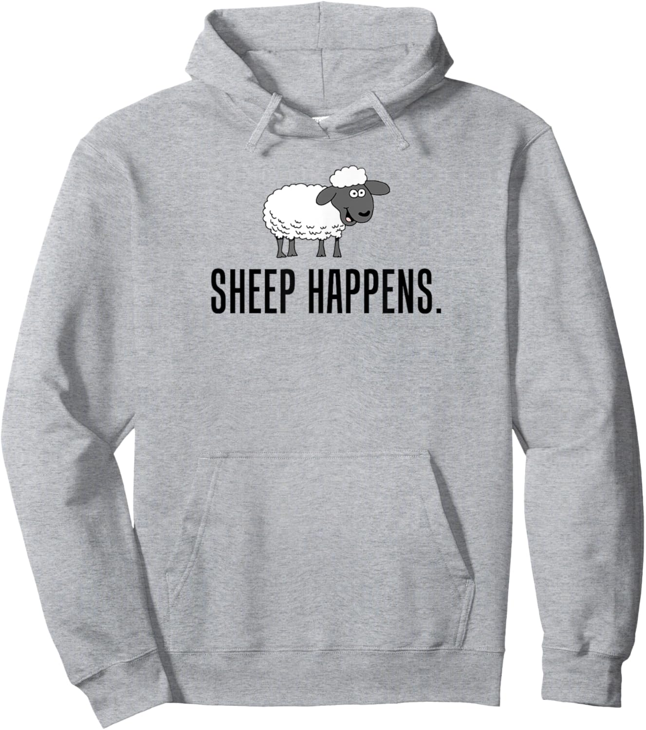 Sheep Happens Funny Lamb Pun Hoodie - Hoodie | Ash