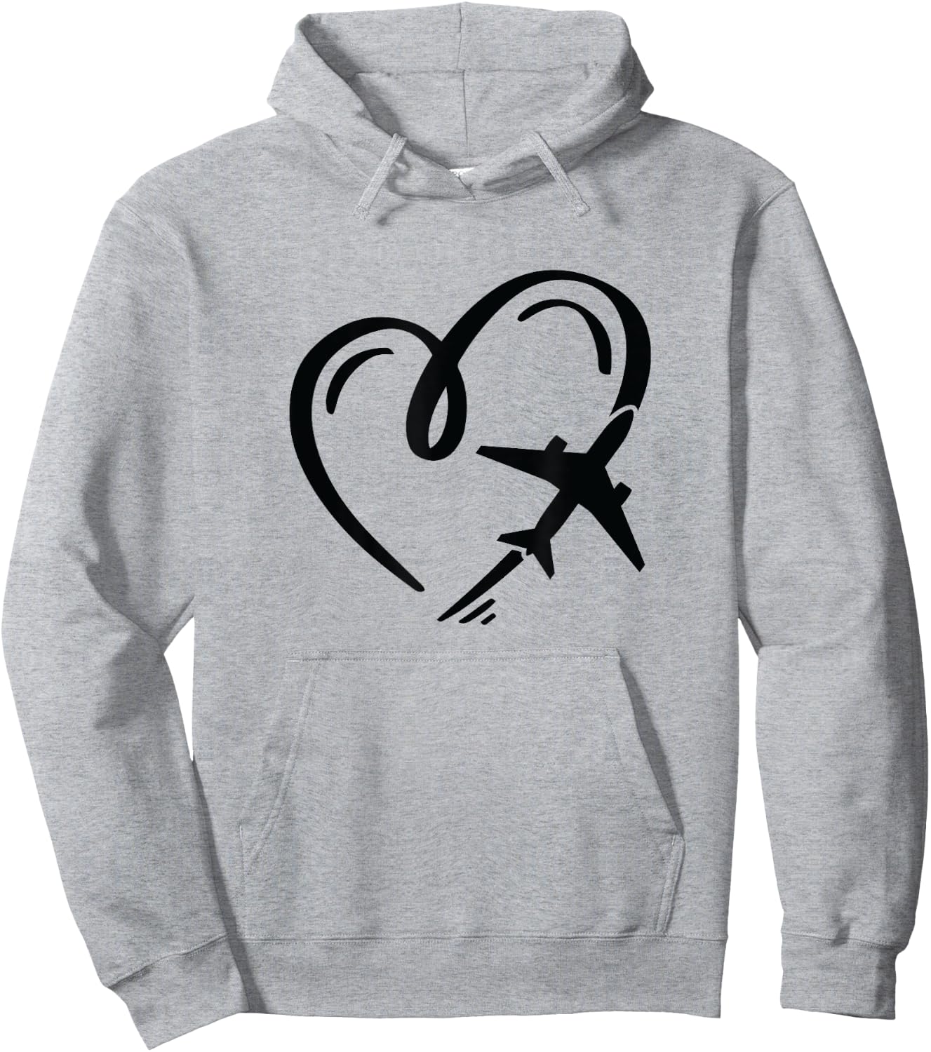 Love for travel heart airplane Hoodie - Hoodie | Ash