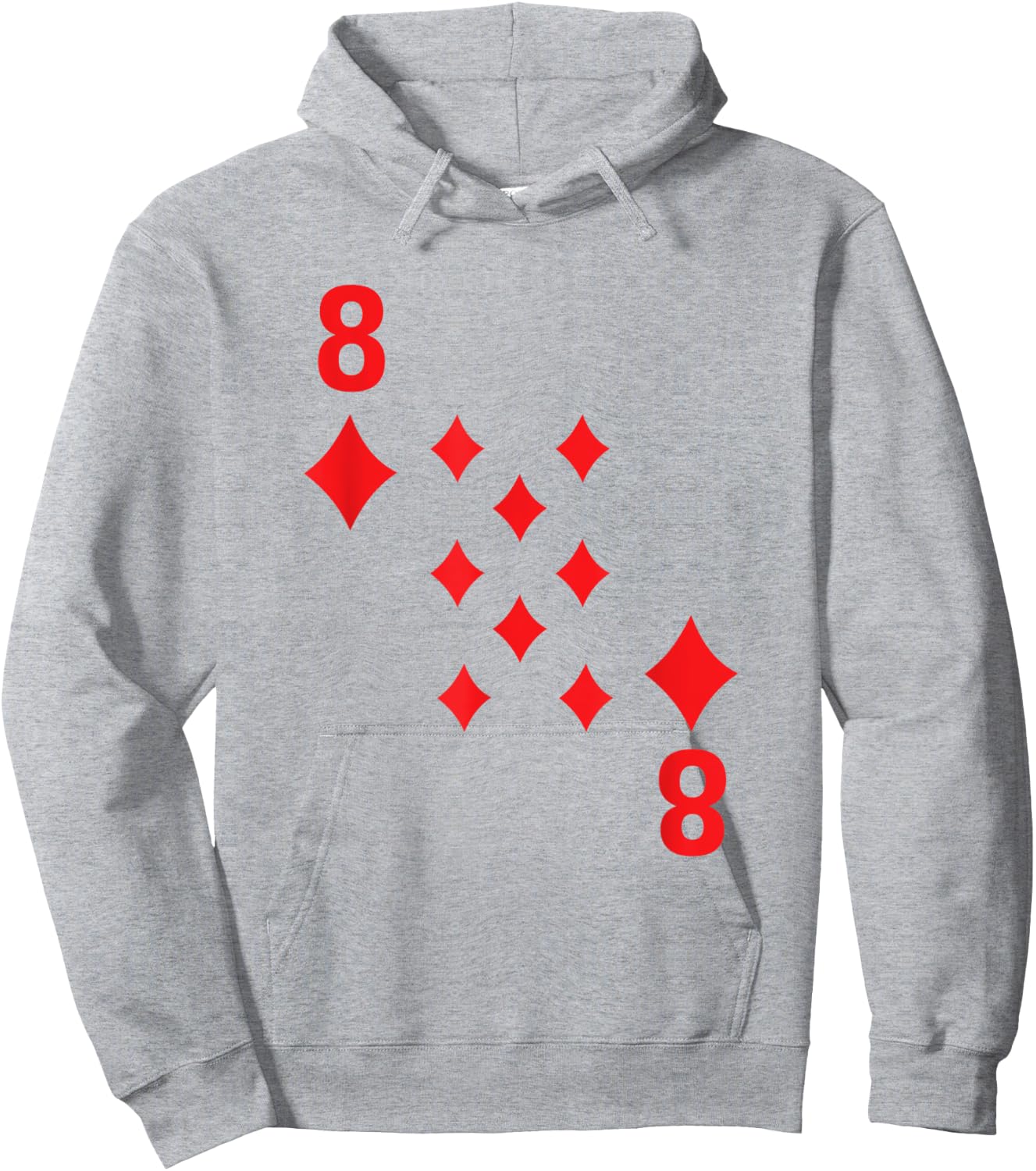 8 Eight of Diamonds poker playing card costume shirt Hoodie - Hoodie | Ash