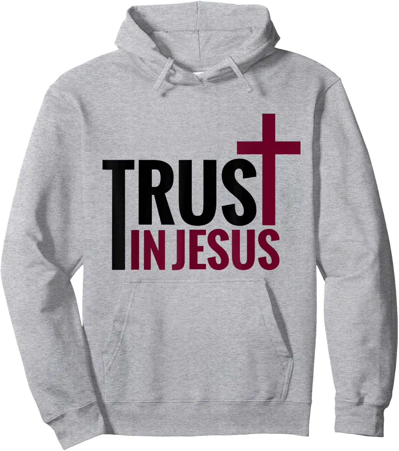 Trust in Jesus Cross Christian Apparel Bible God Hoodie - Hoodie | Ash