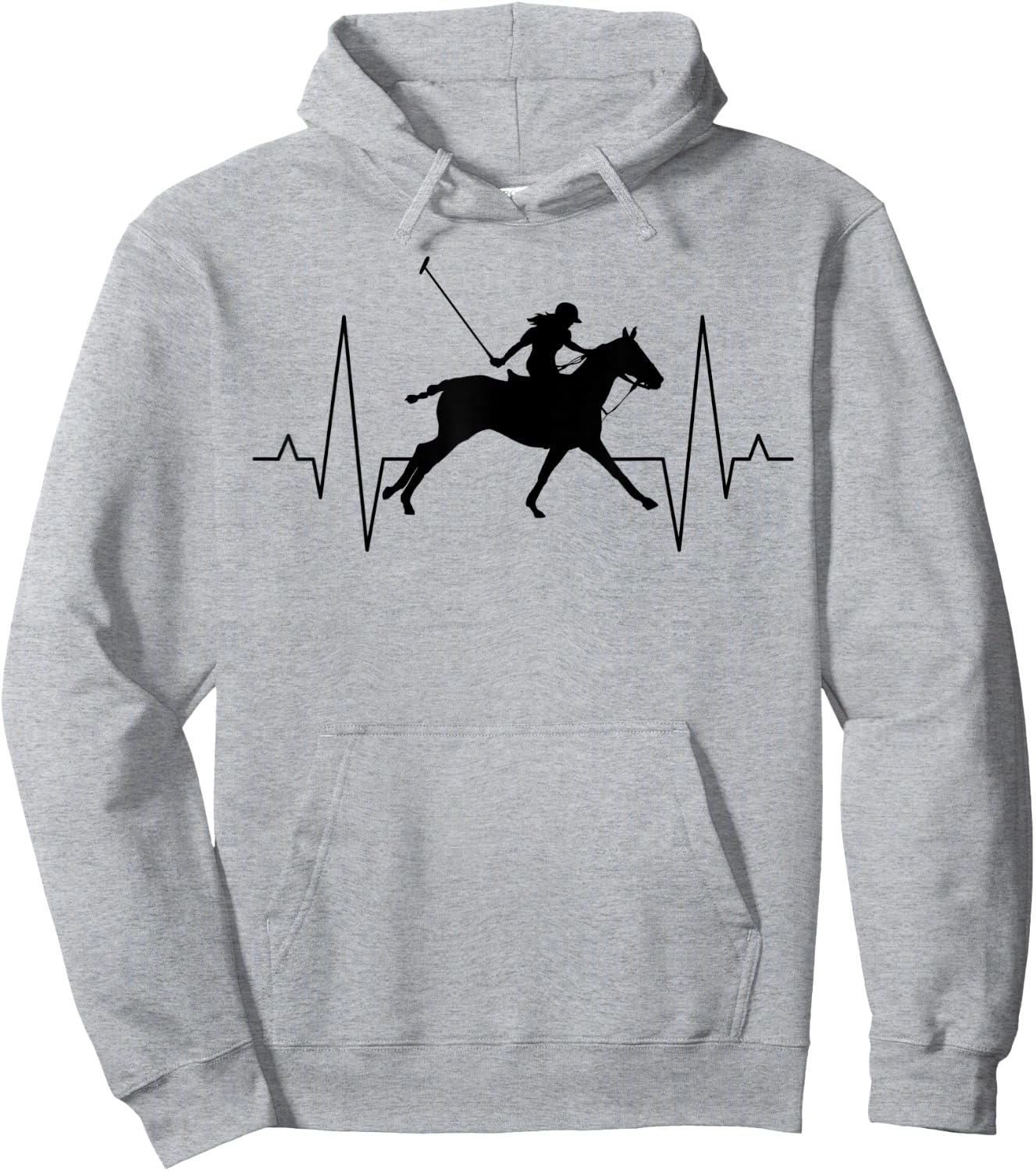 Polo Sport Equestrian with Polo Racquet ECG Line Hoodie - Hoodie | Ash
