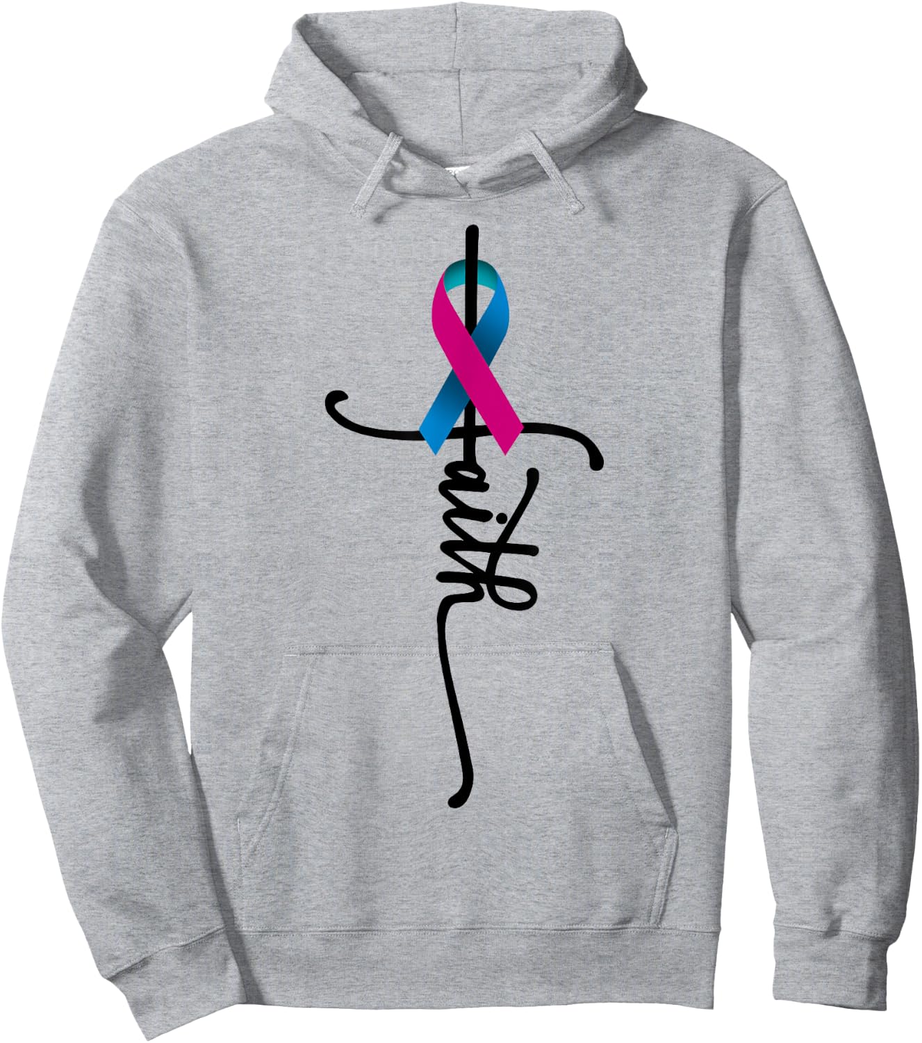 Thyroid Cancer Faith Thyroid Cancer Awareness Support Hoodie - Hoodie | Ash