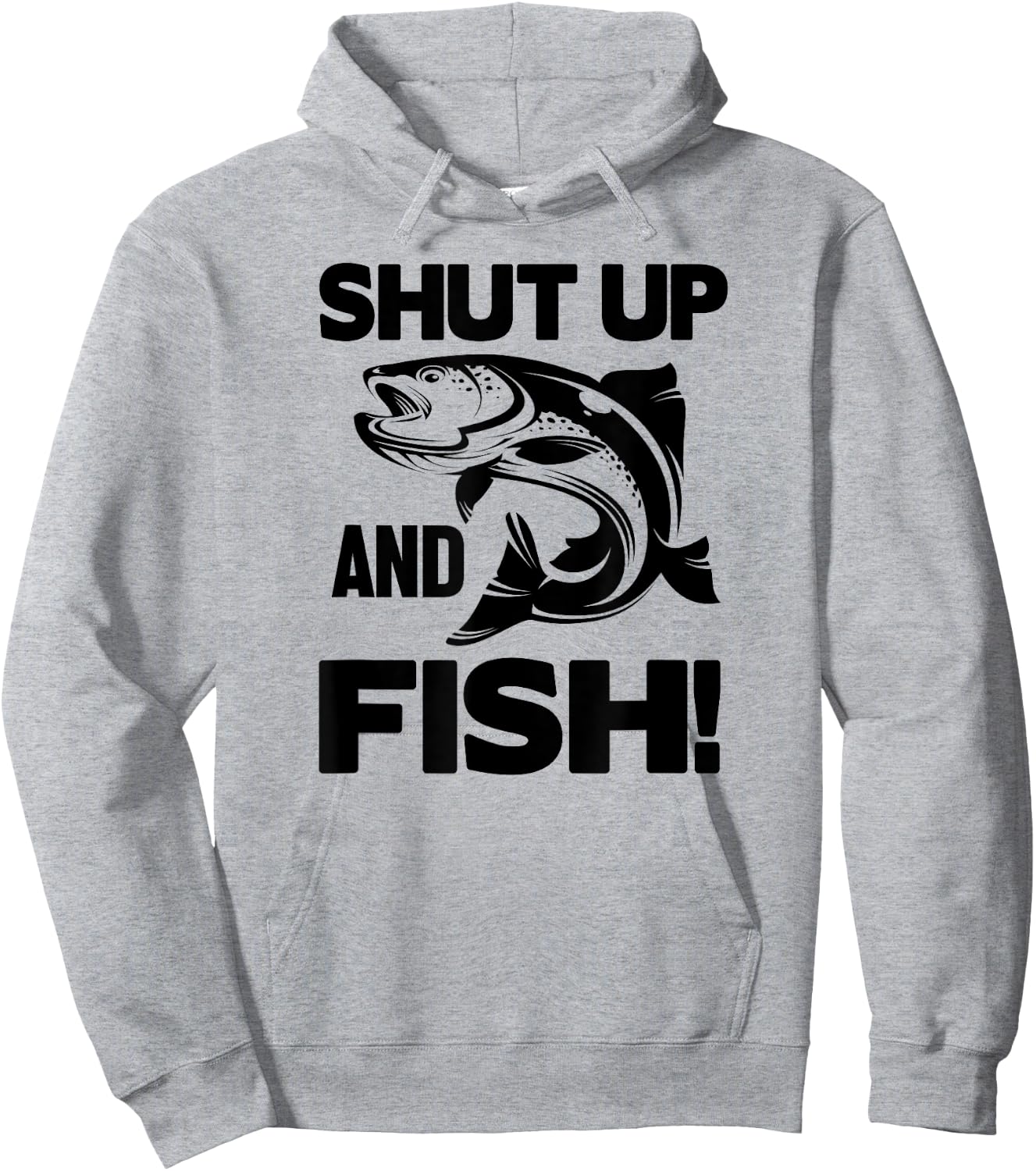 Shut Up And Fish - Funny Fishing Hoodie - Hoodie | Ash