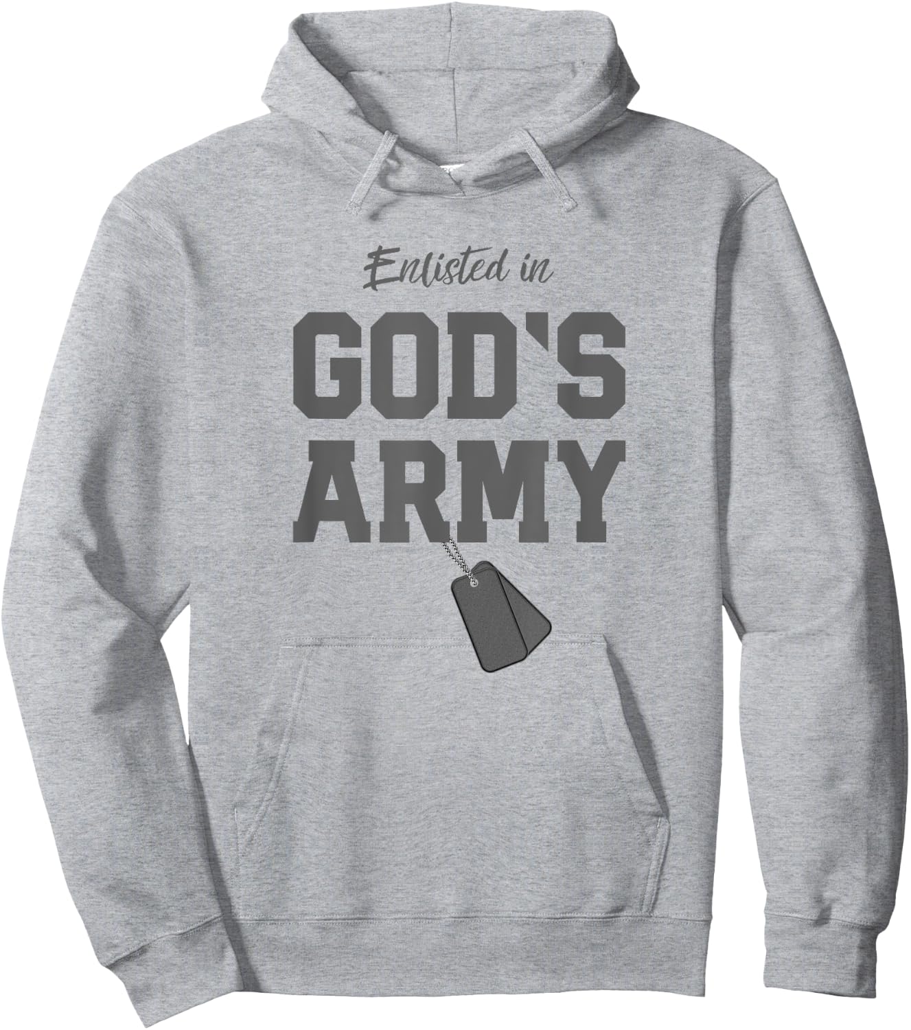 Christian Gift Religious Quote Enlisted in God's Army Hoodie - Hoodie | Ash