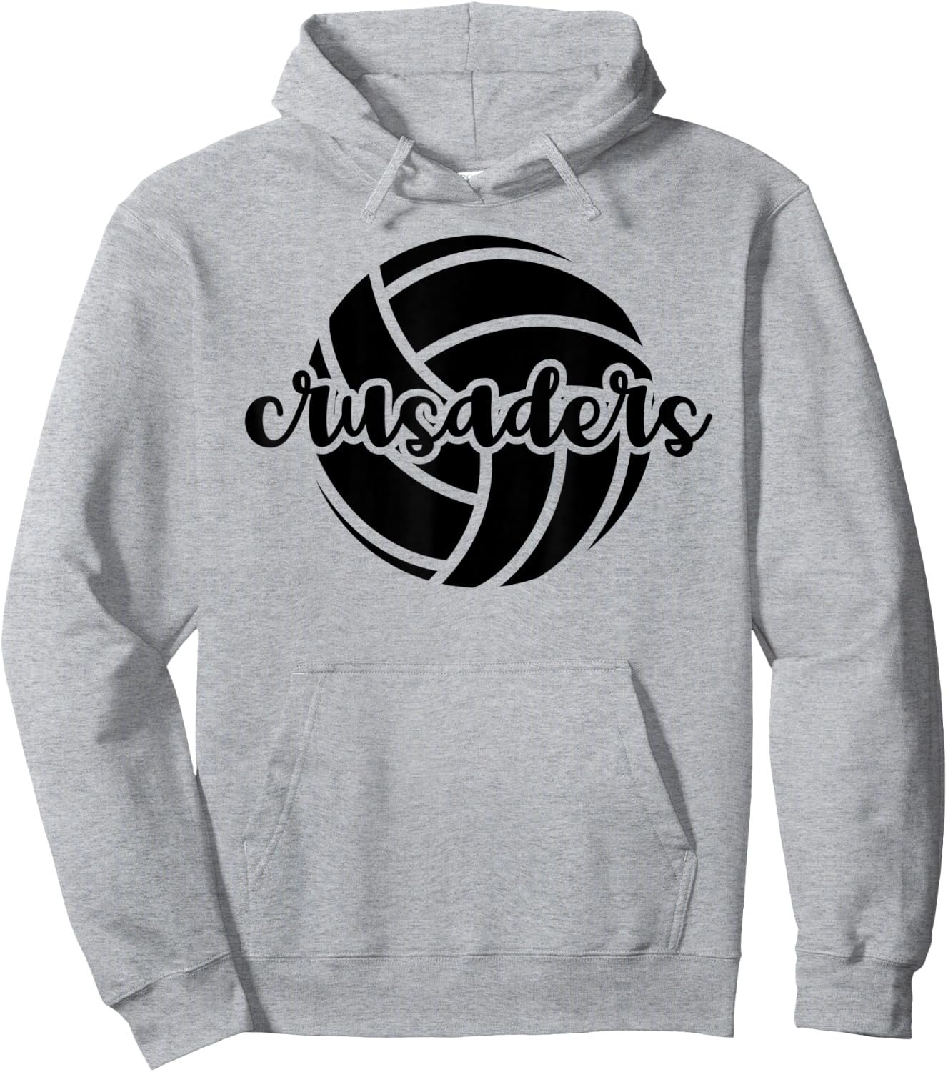 Crusaders Volleyball Team Mascot School Spirit Game Night Hoodie - Hoodie | Ash