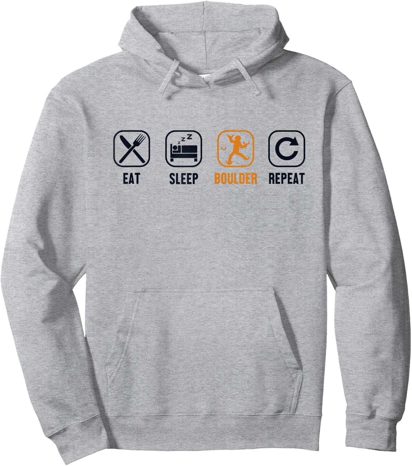 Eat Sleep Boulder Repeat Climbing Sport Free Bouldering Hoodie - Hoodie | Ash
