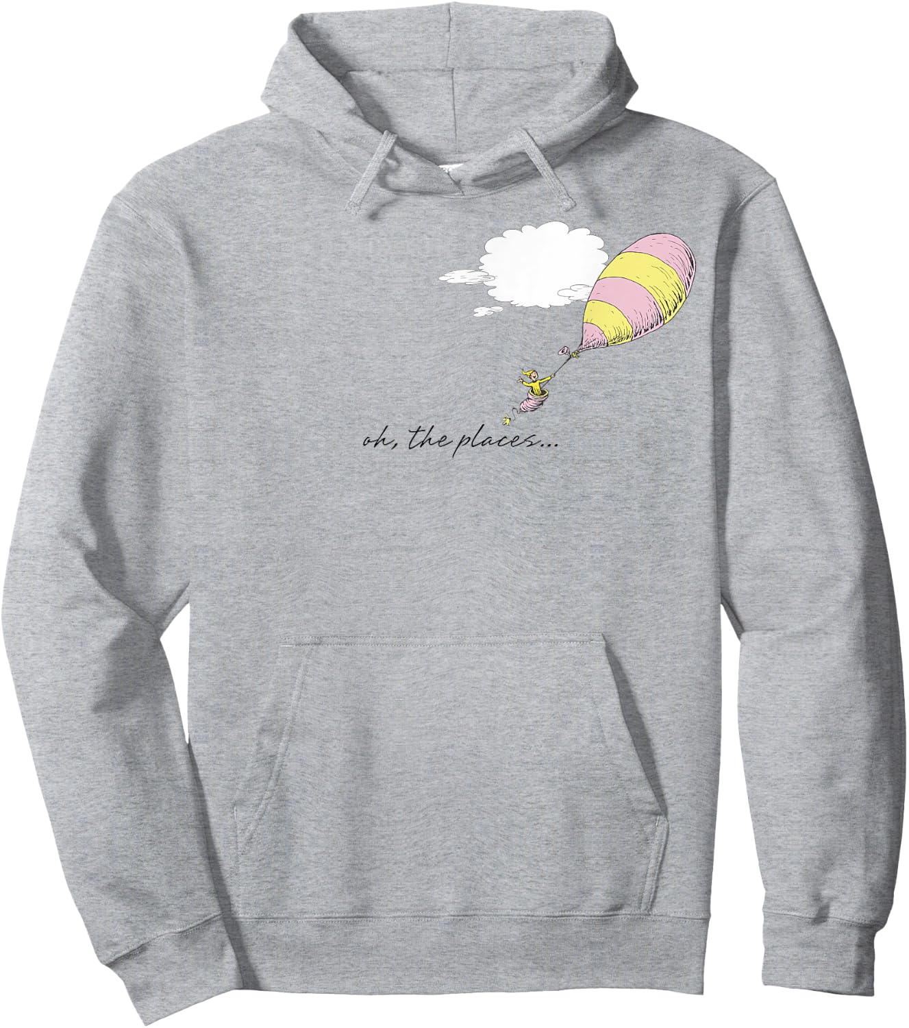 Dr. Seuss Oh the Places You'll Go “Oh, the Places..” Balloon Hoodie - Hoodie | Ash