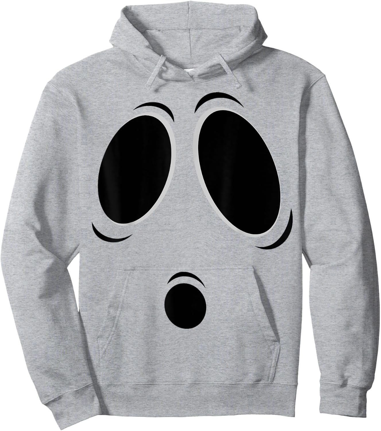 Funny Ghost Graphic Spooky Boo Face Halloween Hoodie - Hoodie | Ash