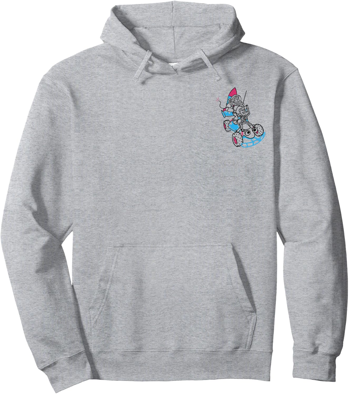 Disney Pixar Toy Story Buzz & Woody RC Car Adventure Logo Hoodie - Hoodie | Ash