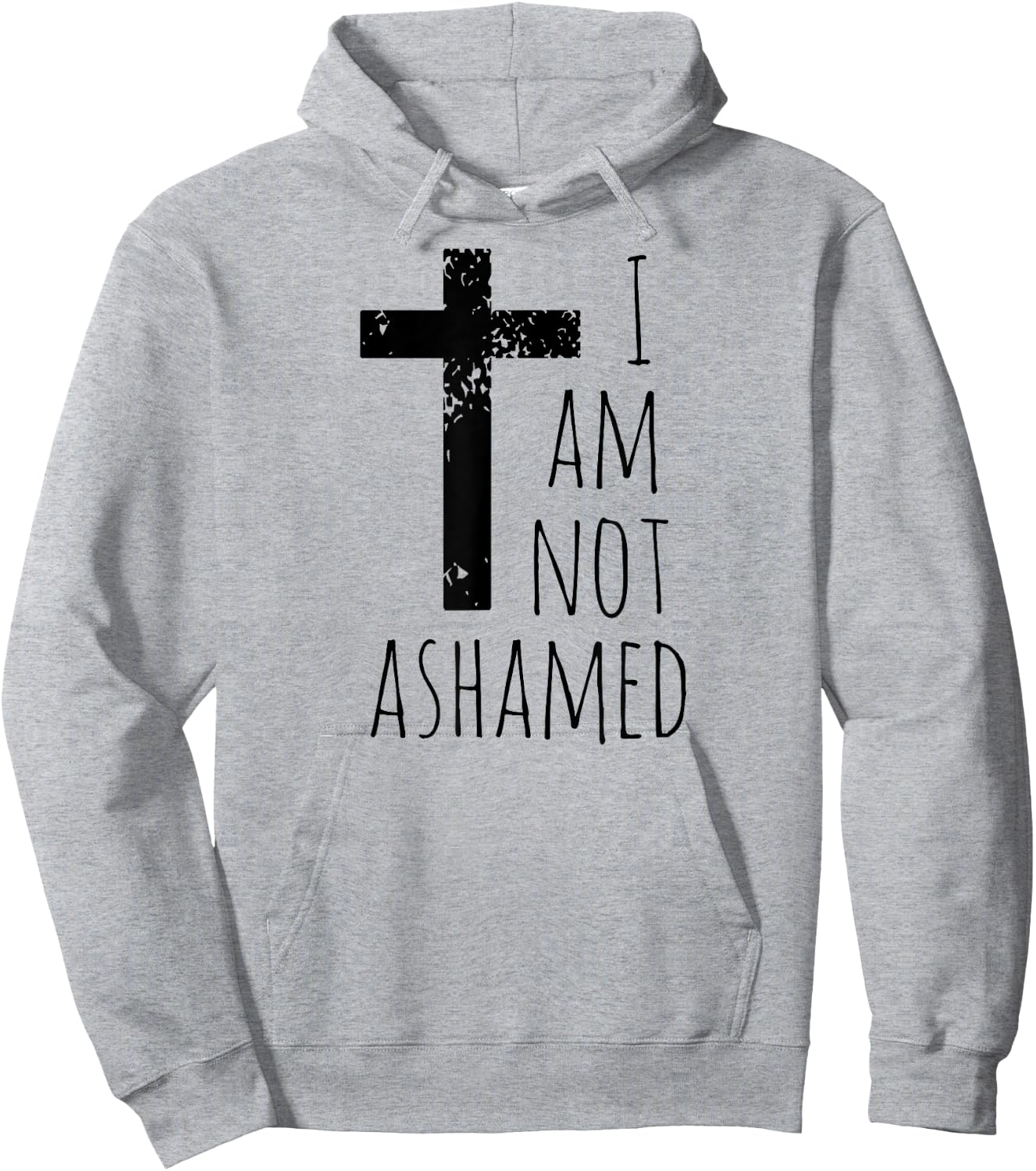 I am not ashamed - Big Red Cross - Gospel Christian Faith Hoodie - Hoodie | Ash