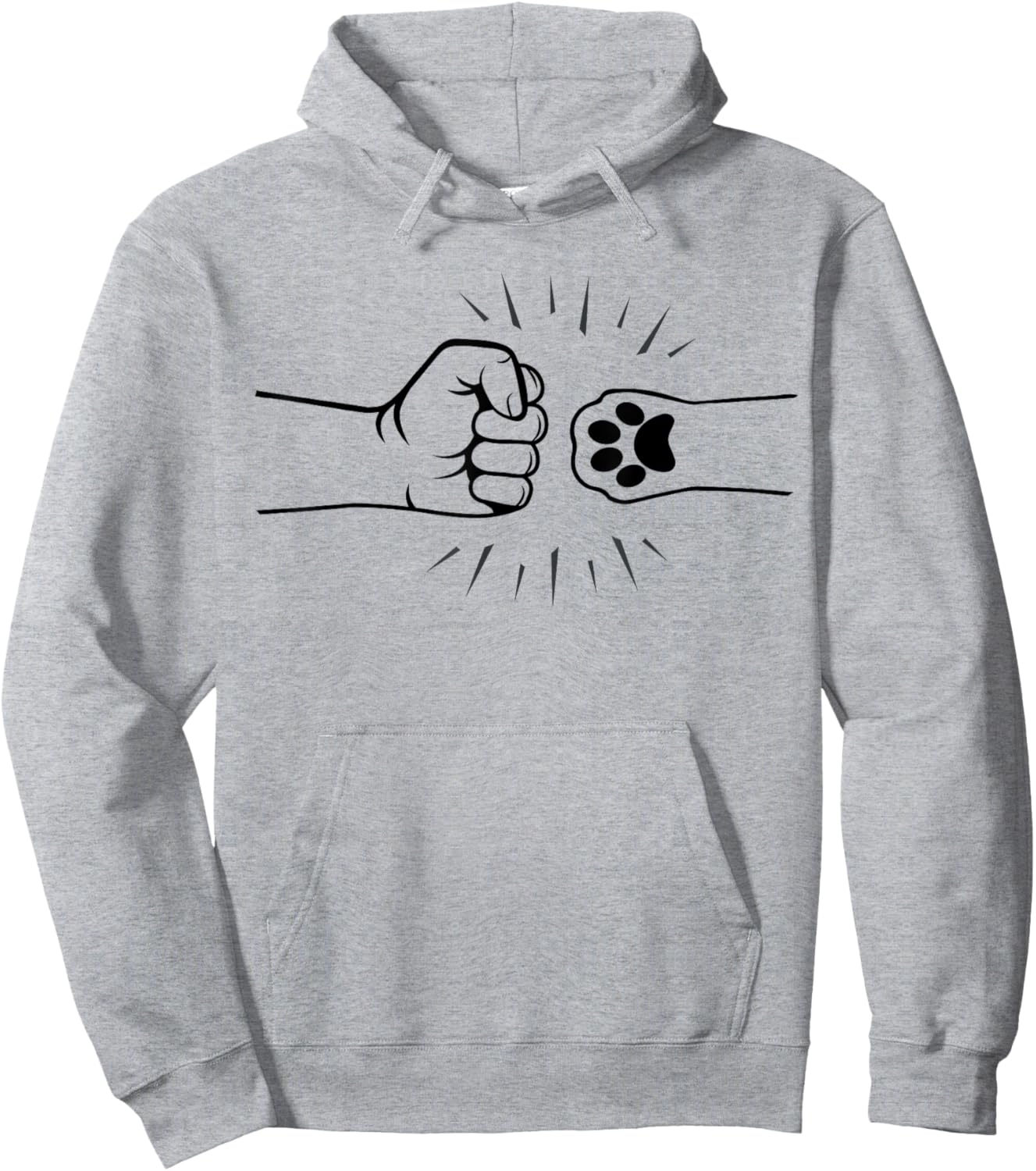 Dog Hand Fist Bump Shirt, Women's Dog Lover Gift Hoodie - Hoodie | Ash