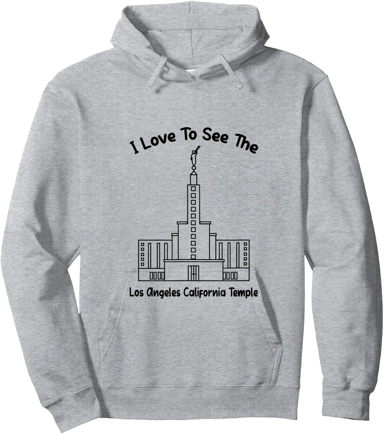 Los Angeles CA Temple, I love to see my temple, primary Hoodie - Hoodie | Ash