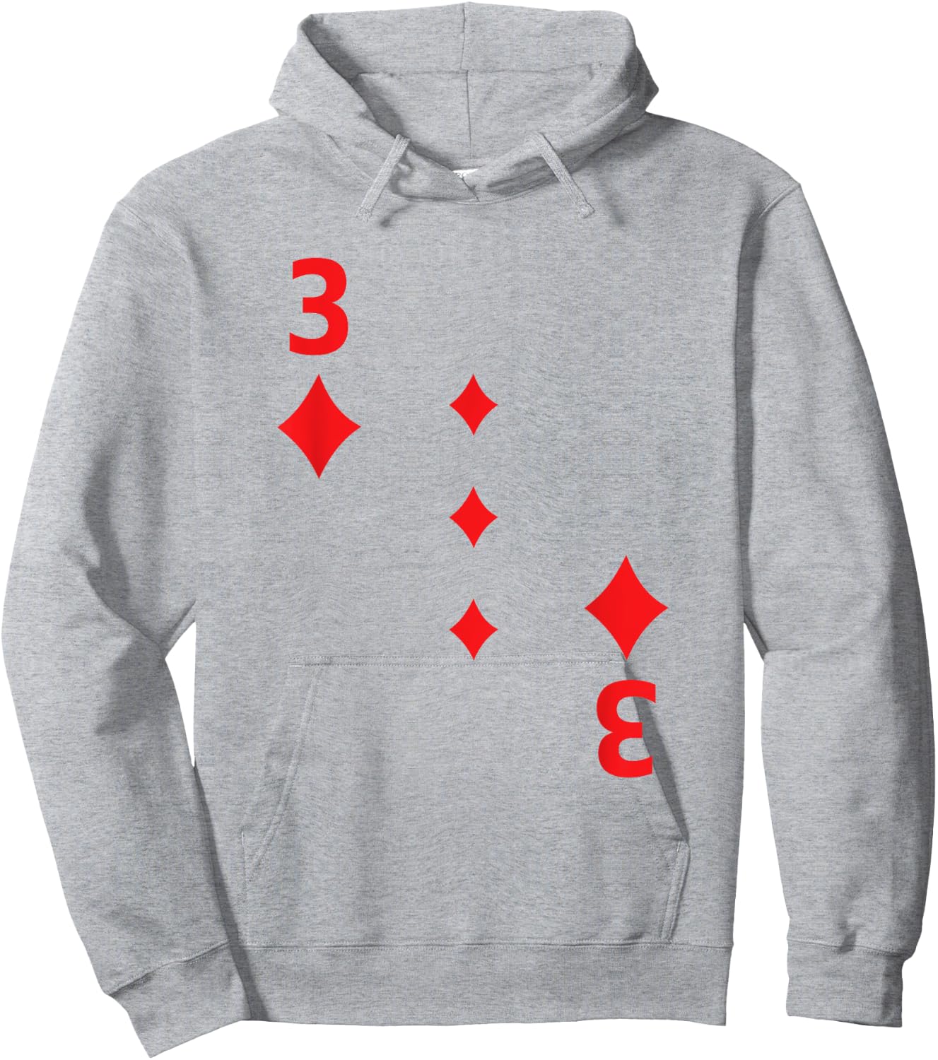 Three of Diamonds Shirt poker playing card Halloween Hoodie - Hoodie | Ash