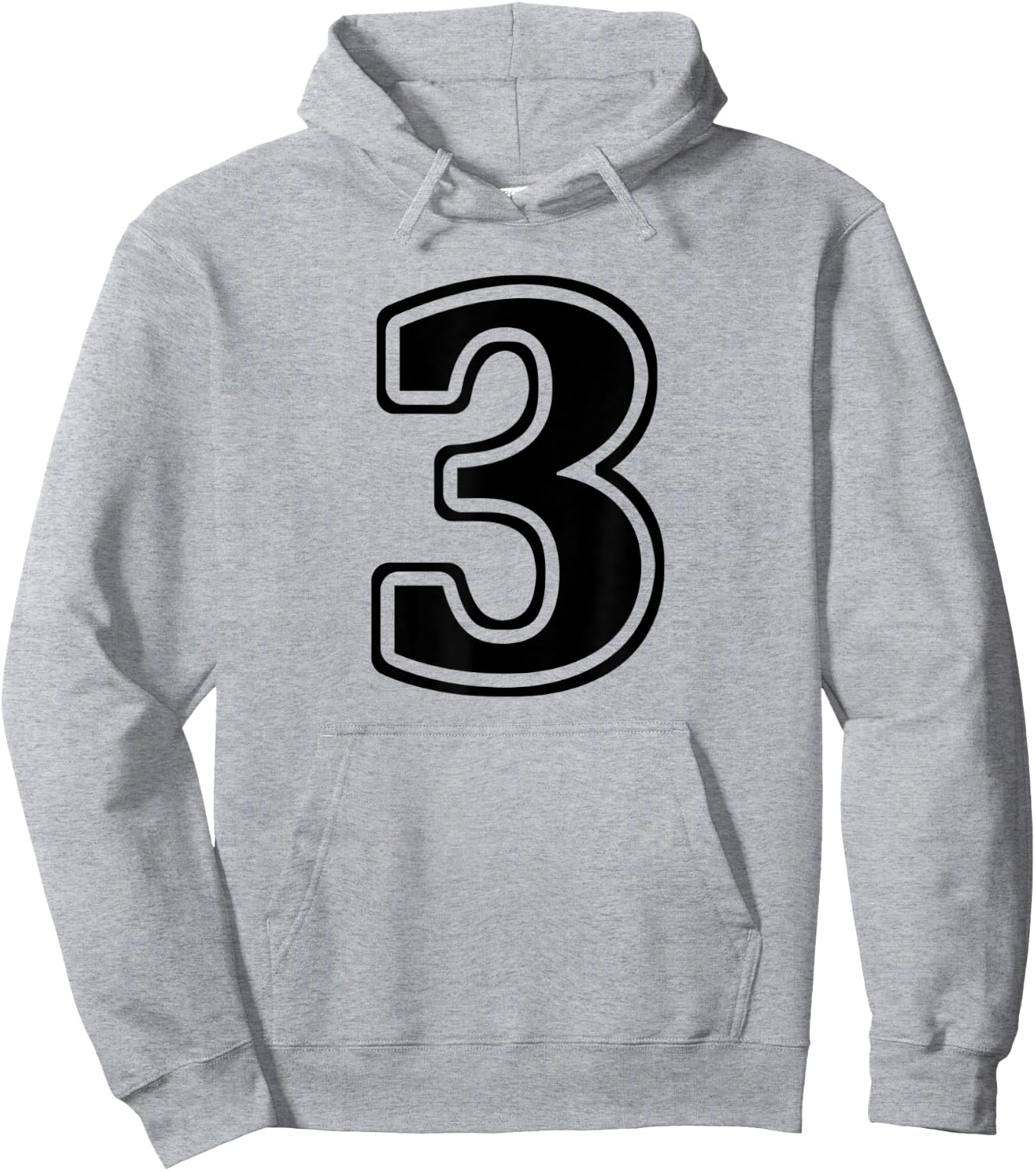 Number 3 Three Front & Back Team Uniform or Birthday Hoodie - Hoodie | Ash