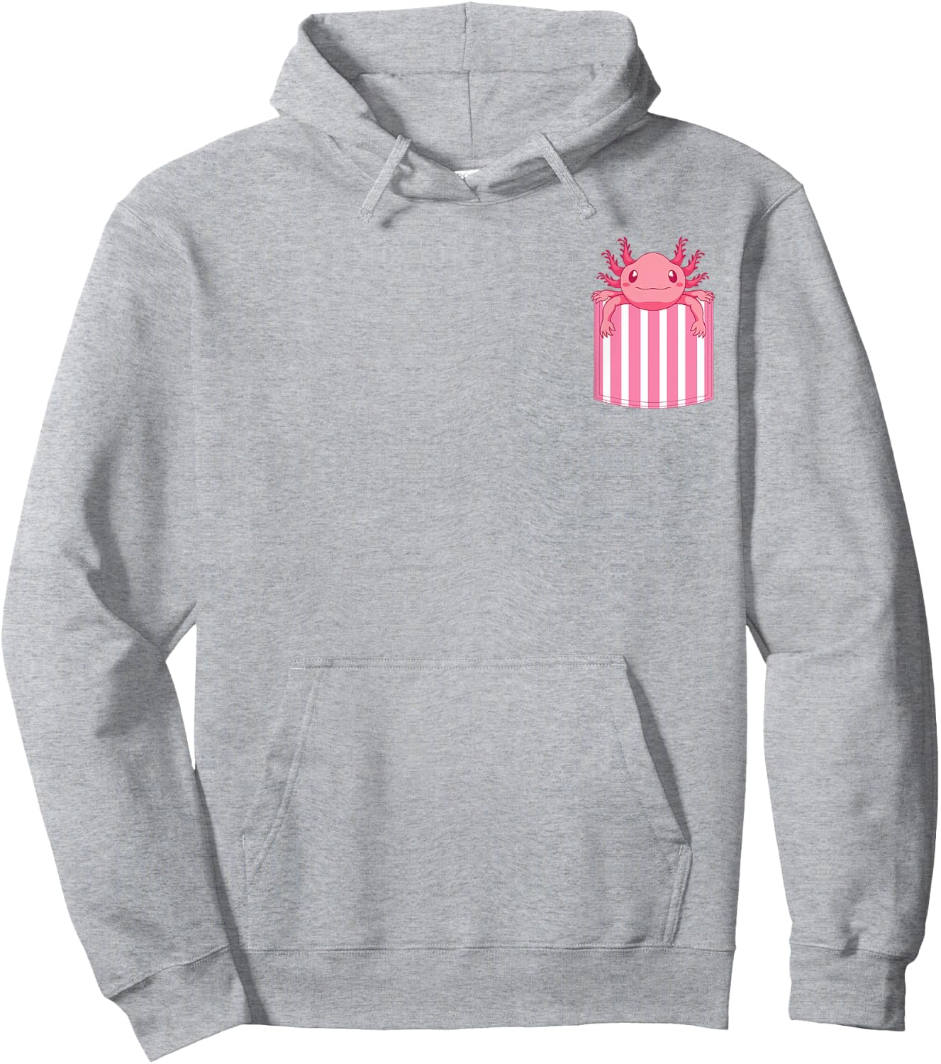 Mexican Amphibian Salamander Animal Lover Pocket Axolotl Hoodie - Hoodie | Ash