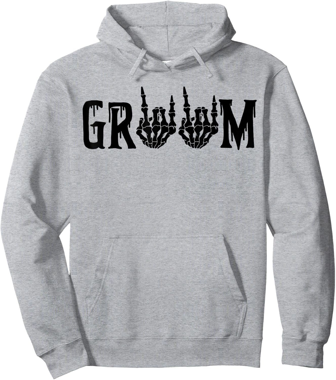 Groom Skeleton Hand Bride Halloween Wedding Bachelorette Hoodie - Hoodie | Ash