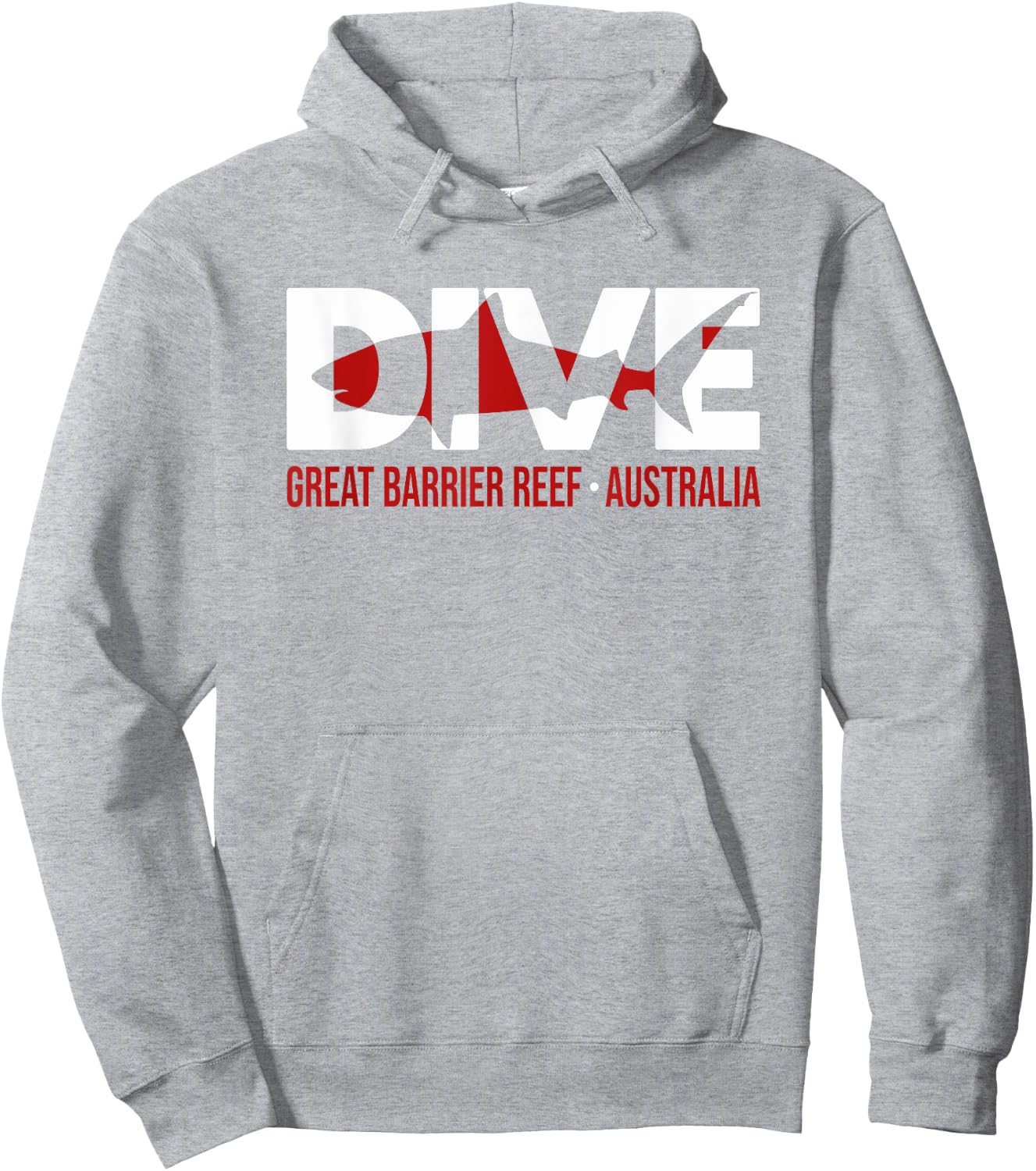 SHARK DIVE Great Barrier Reef Australia DIVING T Shirt Hoodie - Hoodie | Ash