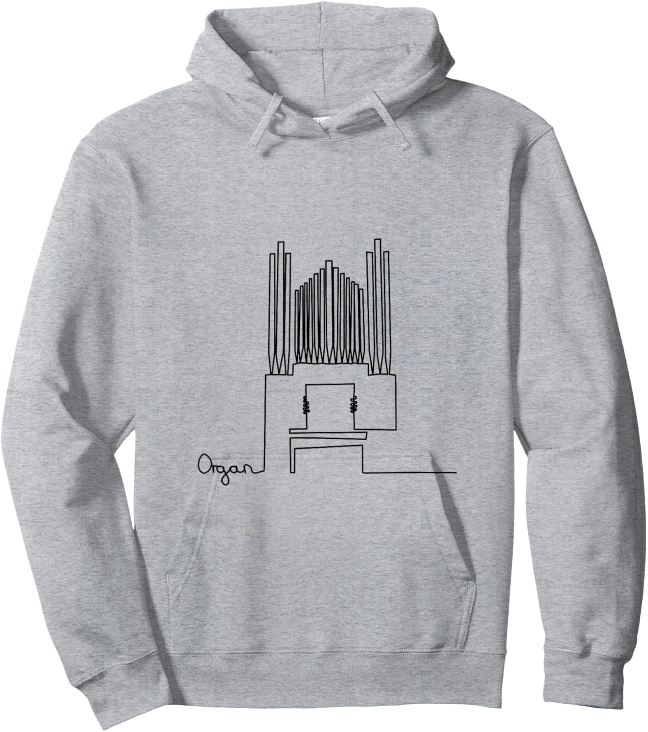 Organist Musician Design One Line Organ Player Hoodie - Hoodie | Ash