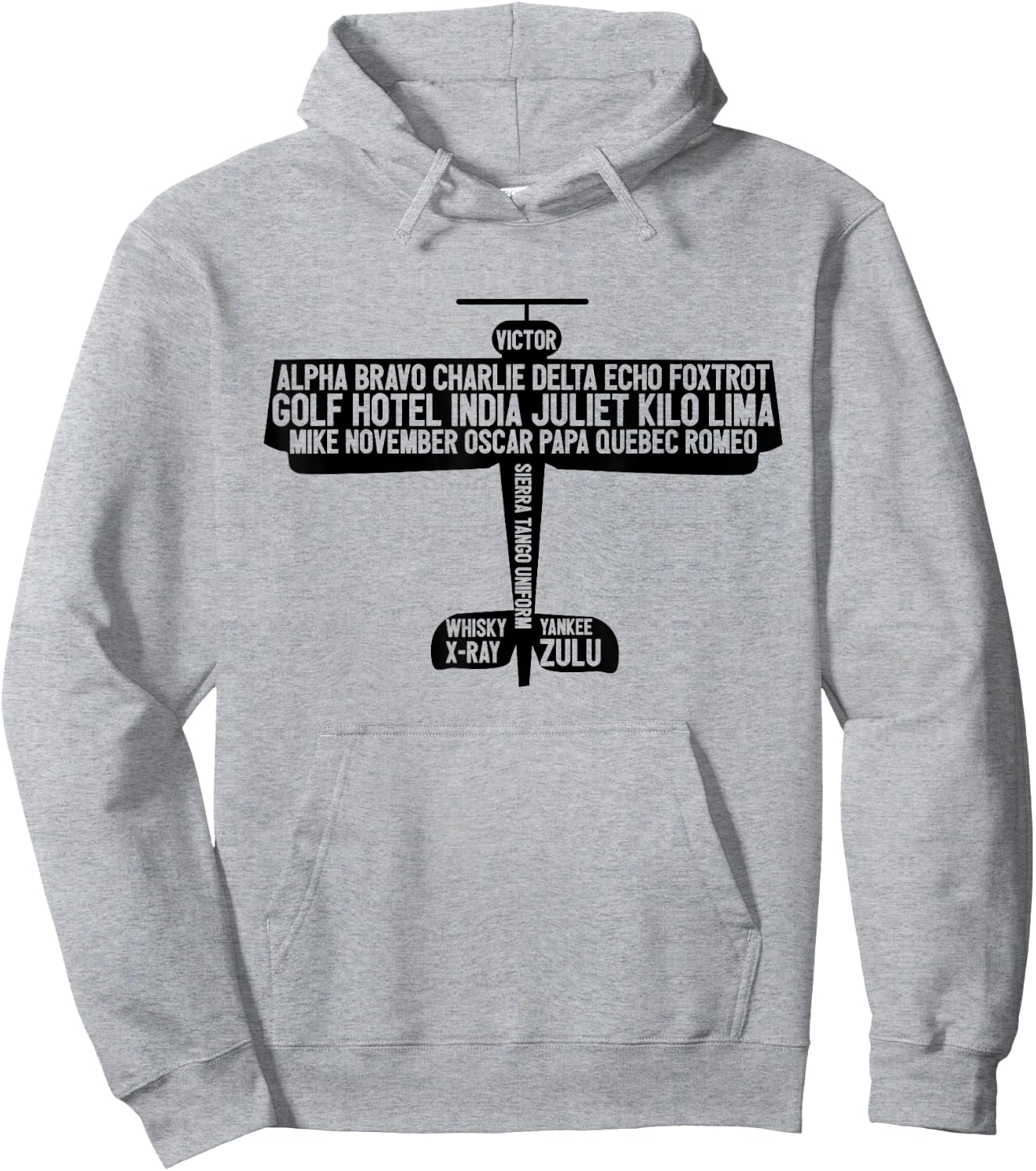 Airplane Pilot Air Traffic Controller Phonetic Alphabet Hoodie - Hoodie | Ash