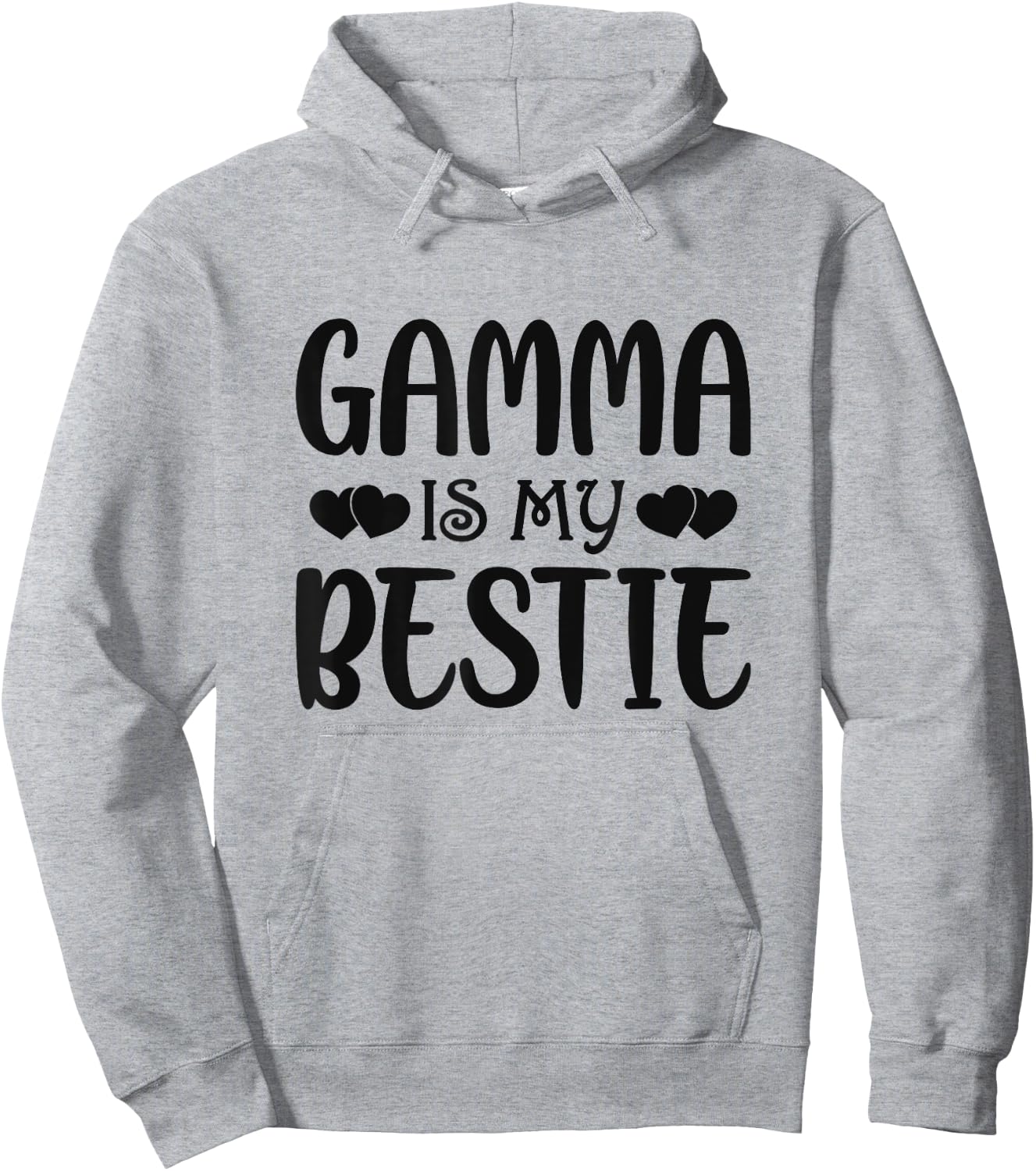 Gamma Is My Bestie Toddler Design from Grandma Grandpa Hoodie - Hoodie | Ash