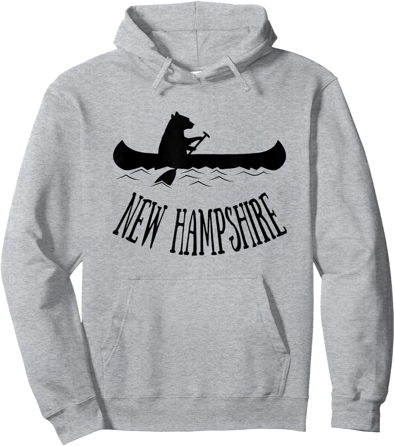 New Hampshire Shirt | NH Bear Canoe Lake Hoodie - Hoodie | Ash