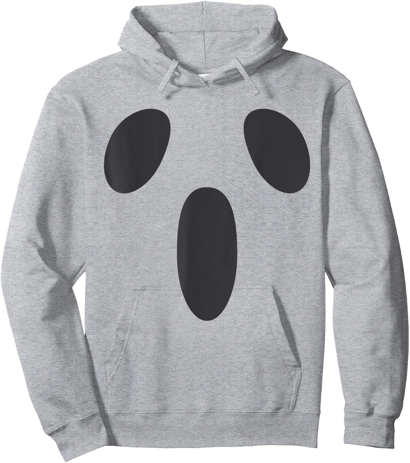 Ghost Silly Face Spooky Halloween Ghoul Face Easy Costume Hoodie - Hoodie | Ash