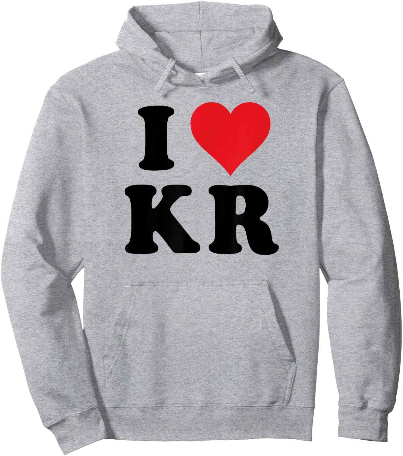 I Heart KR Initials I Love K.R. First And Last Name K R Hoodie - Hoodie | Ash