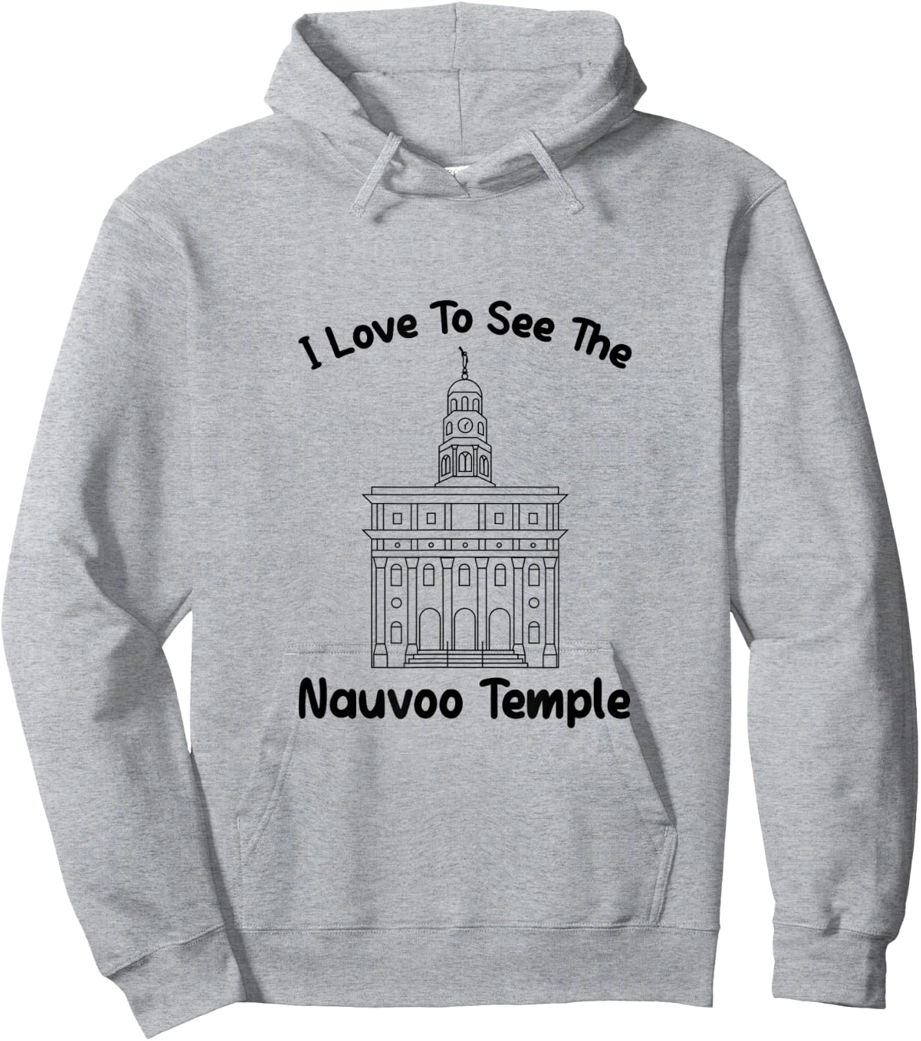 Nauvoo IL Temple, I love to see my temple, primary Hoodie - Hoodie | Ash