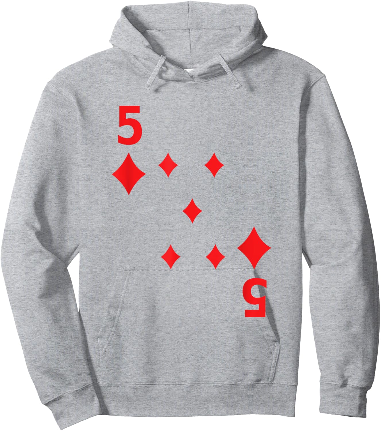 Five of Diamonds poker playing card costume shirt Hoodie - Hoodie | Ash