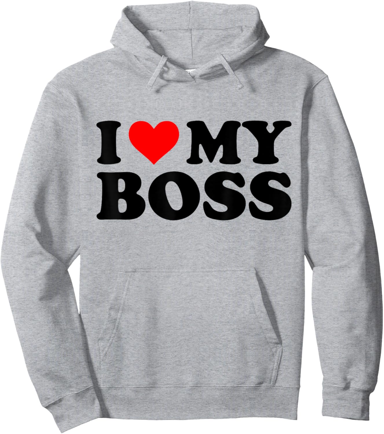 I Love My Boss Funny Red Heart Boss I Heart My Boss Hoodie - Hoodie | Ash