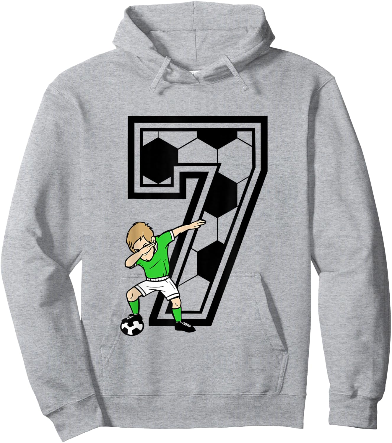 7 Year Old Boy Soccer Player 7th Birthday Kids Hoodie - Hoodie | Ash