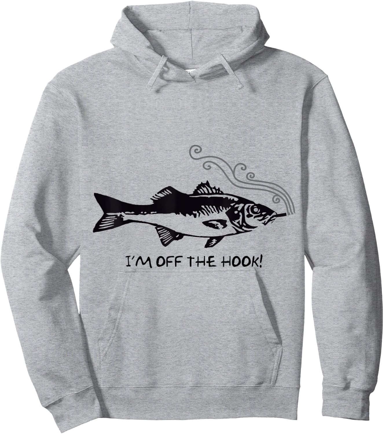 I'm Off the Hook - Fish Smoking Hoodie - Hoodie | Ash