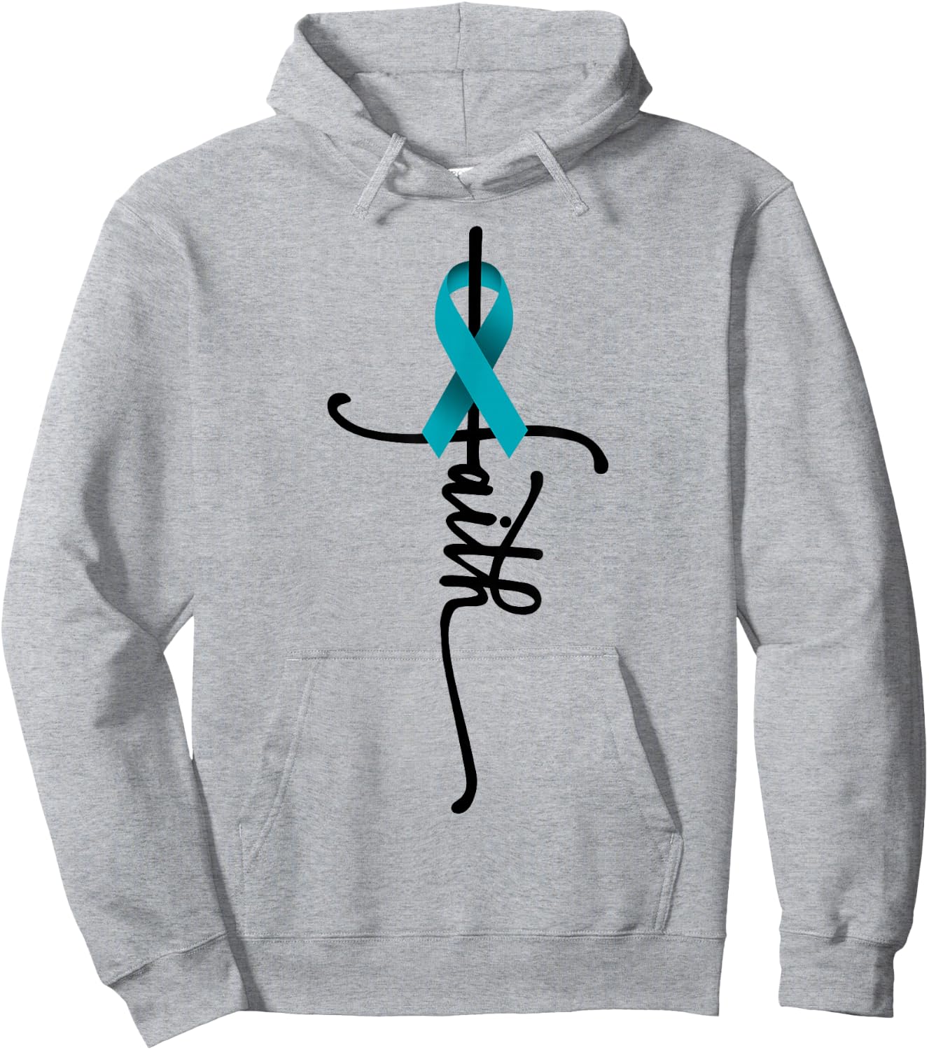 Ovarian Cancer Faith Ovarian Cancer Awareness Support Hoodie - Hoodie | Ash