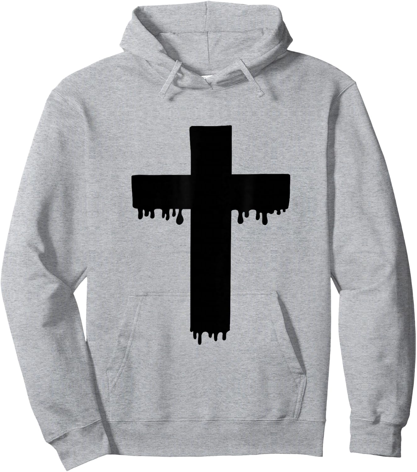 Kawaii Black Drippy Cross, Gurokaw Pastel Goth Aesthetic Hoodie - Hoodie | Ash