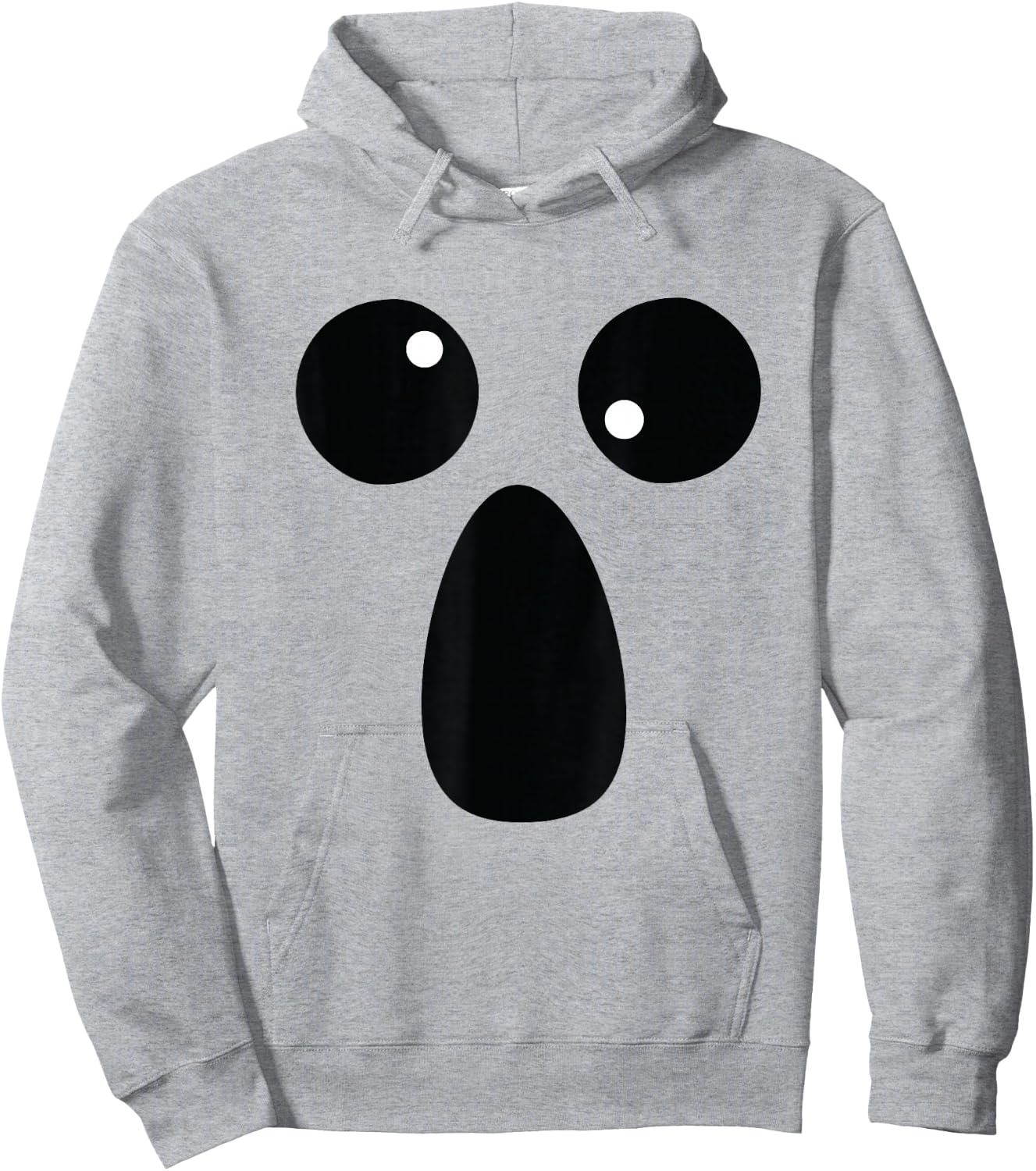 Funny Spooky Halloween Ghost Face Shirt Lazy Costume Hoodie - Hoodie | Ash
