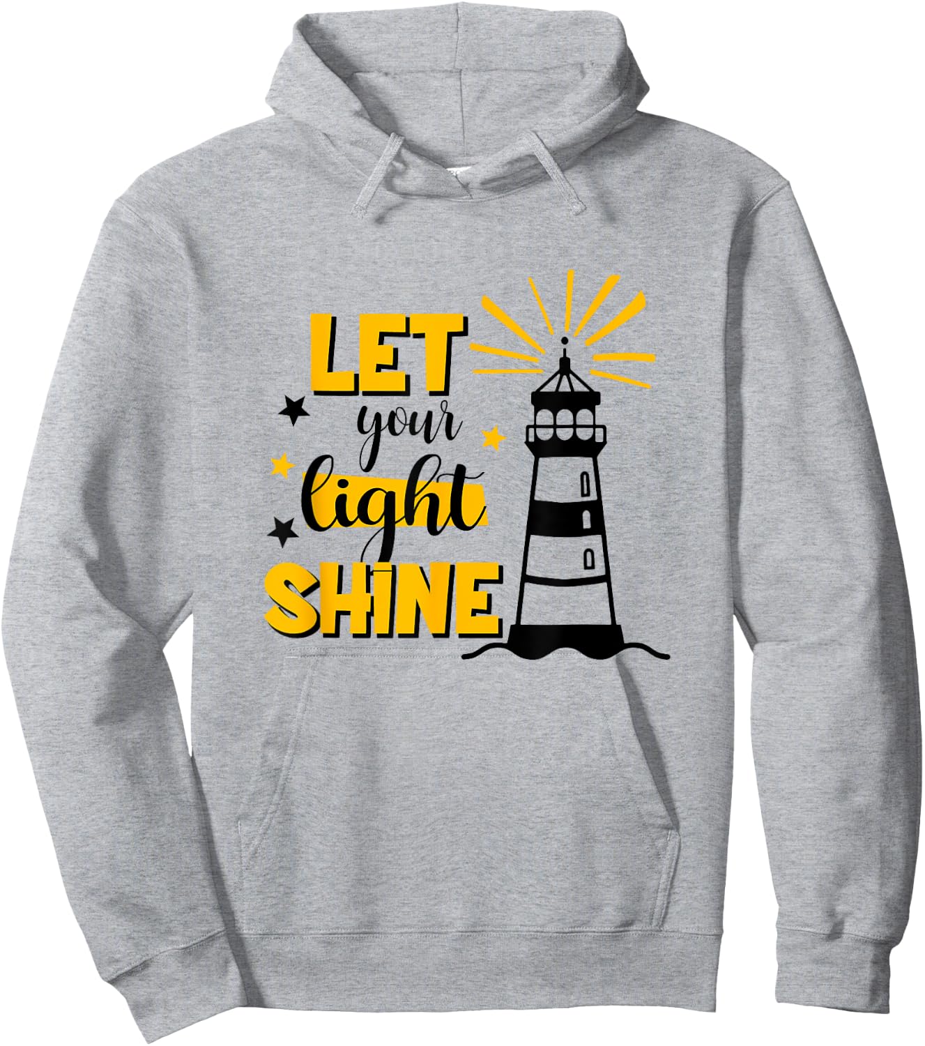 Let Your Light Shine Christian Faith Jesus God Lighthouse Hoodie - Hoodie | Ash