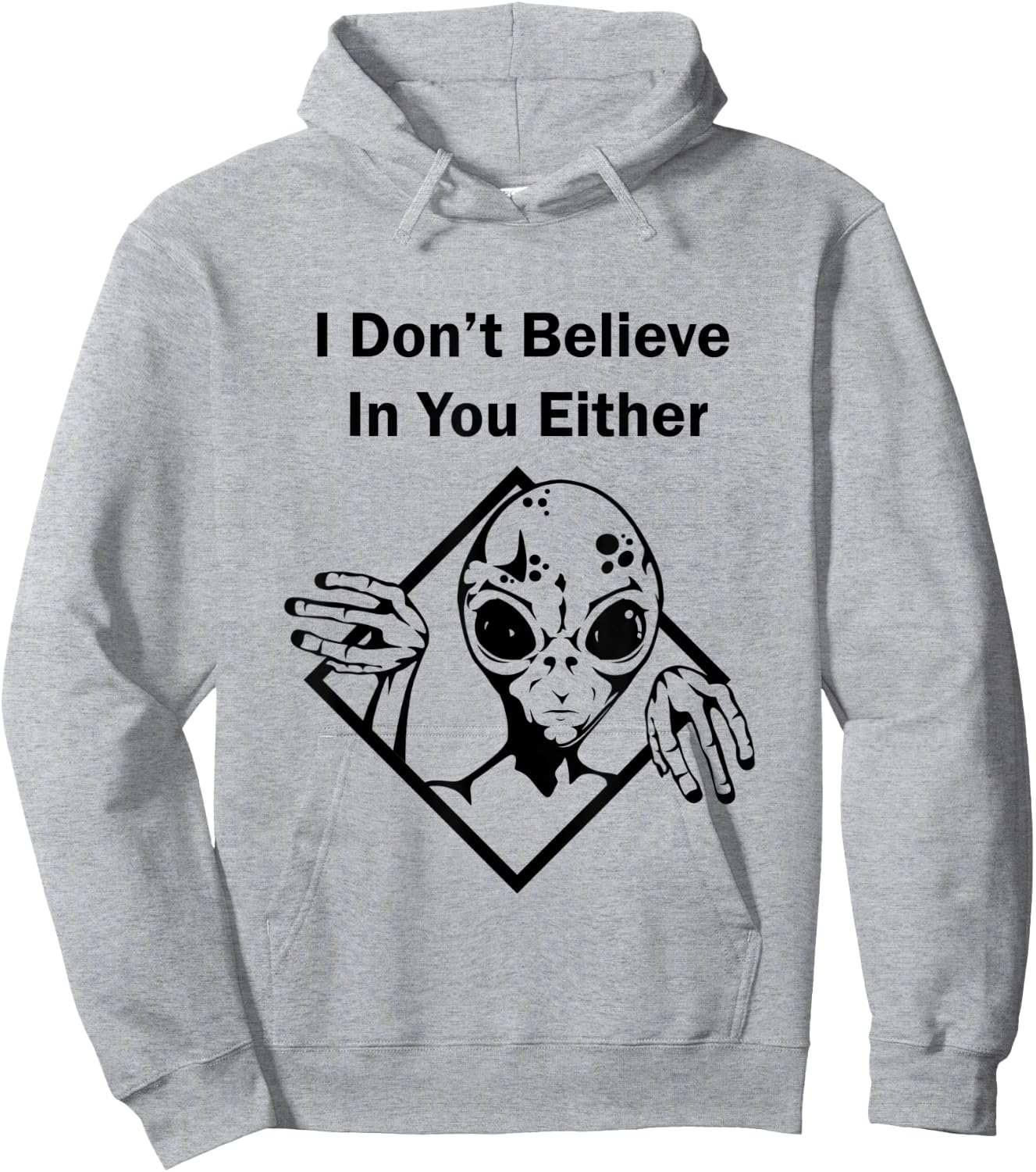 I Don't Believe In You Either Funny Alien Hoodie - Hoodie | Ash