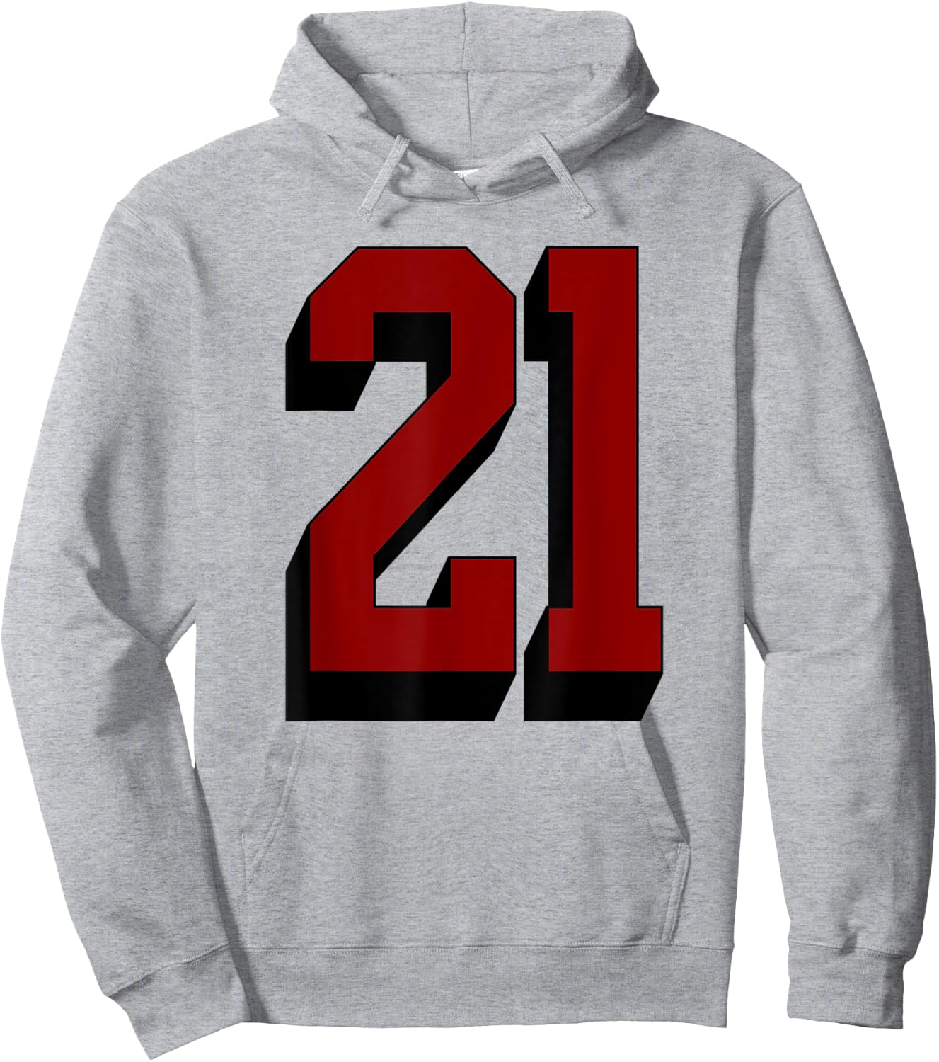 #21 Number 21 Varsity Fan Sports Team White Jersey Hoodie - Hoodie | Ash