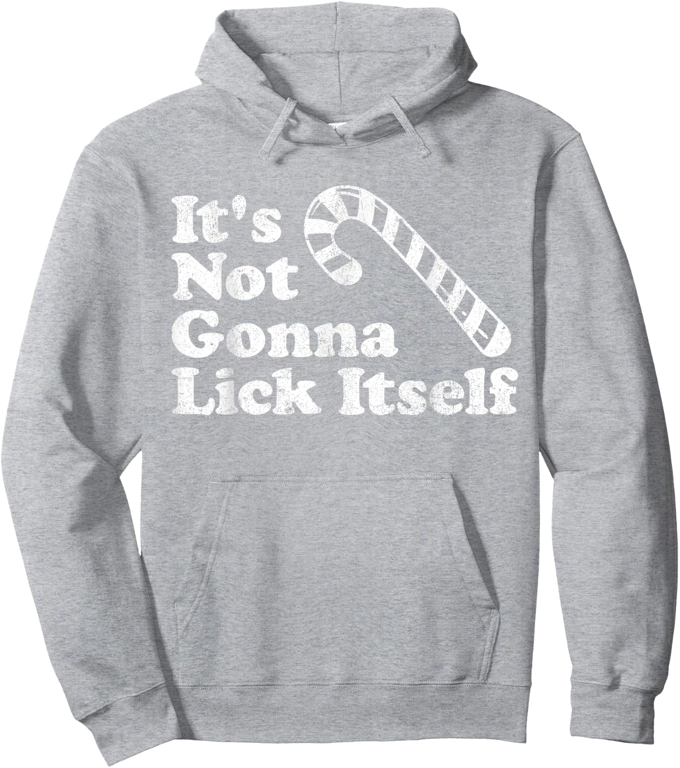 Funny Candy Cane Lick Itself Adult Christmas in July Gift Hoodie - Hoodie | Ash