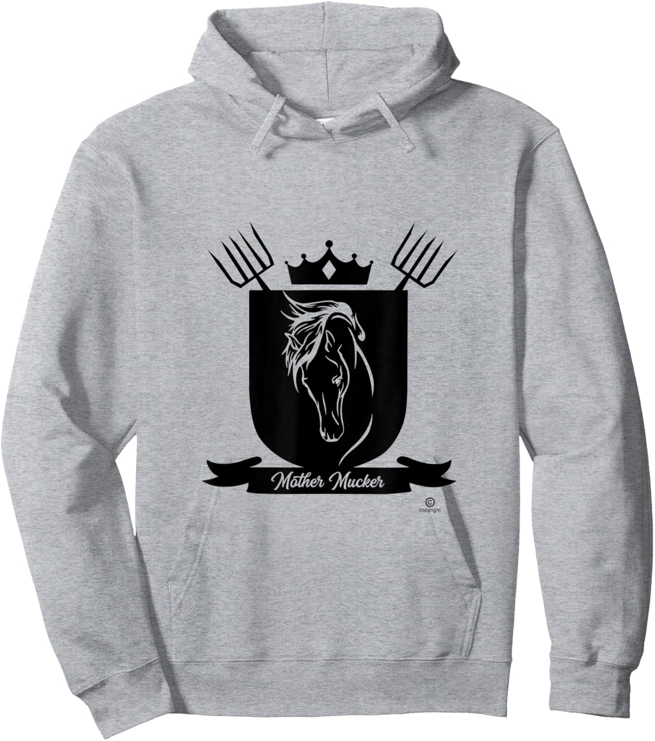 Mother Mucker funny horse lover humorous stall cleaning Hoodie - Hoodie | Ash