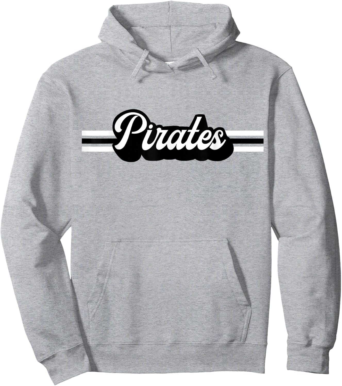 Retro Pirates Mascot, School Spirit, Pirate Sports Hoodie - Hoodie | Ash