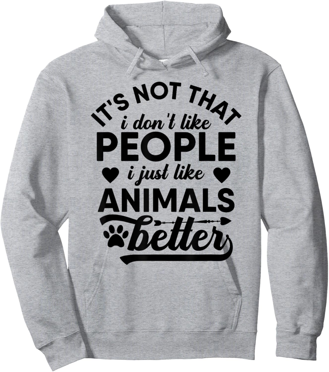 Dog Cat Meme Animal Lover Funny Gifts I Dont Like People Hoodie - Hoodie | Ash