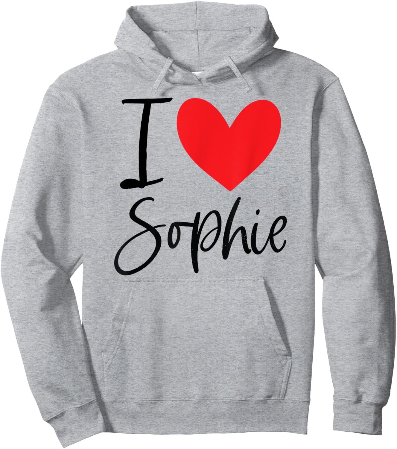 I Love Sophie Name Personalized Girl Woman BFF Friend Heart Hoodie - Hoodie | Ash