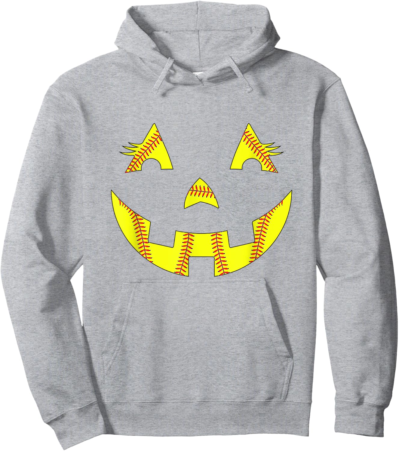 Jack O Lantern Softball Halloween Costume Mom Women Girls Hoodie - Hoodie | Ash