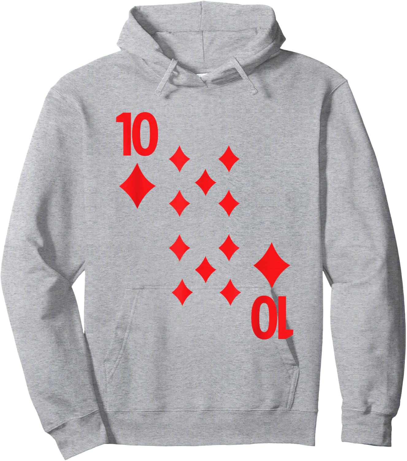 Ten of Diamonds poker playing card costume shirt Hoodie - Hoodie | Ash